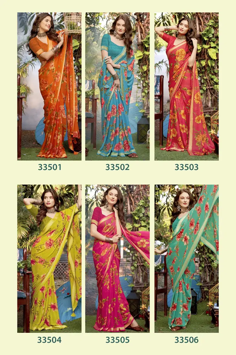 Shridha Vol 7 By Vallabhi Moss Georgette Printed Saree Exporters In India